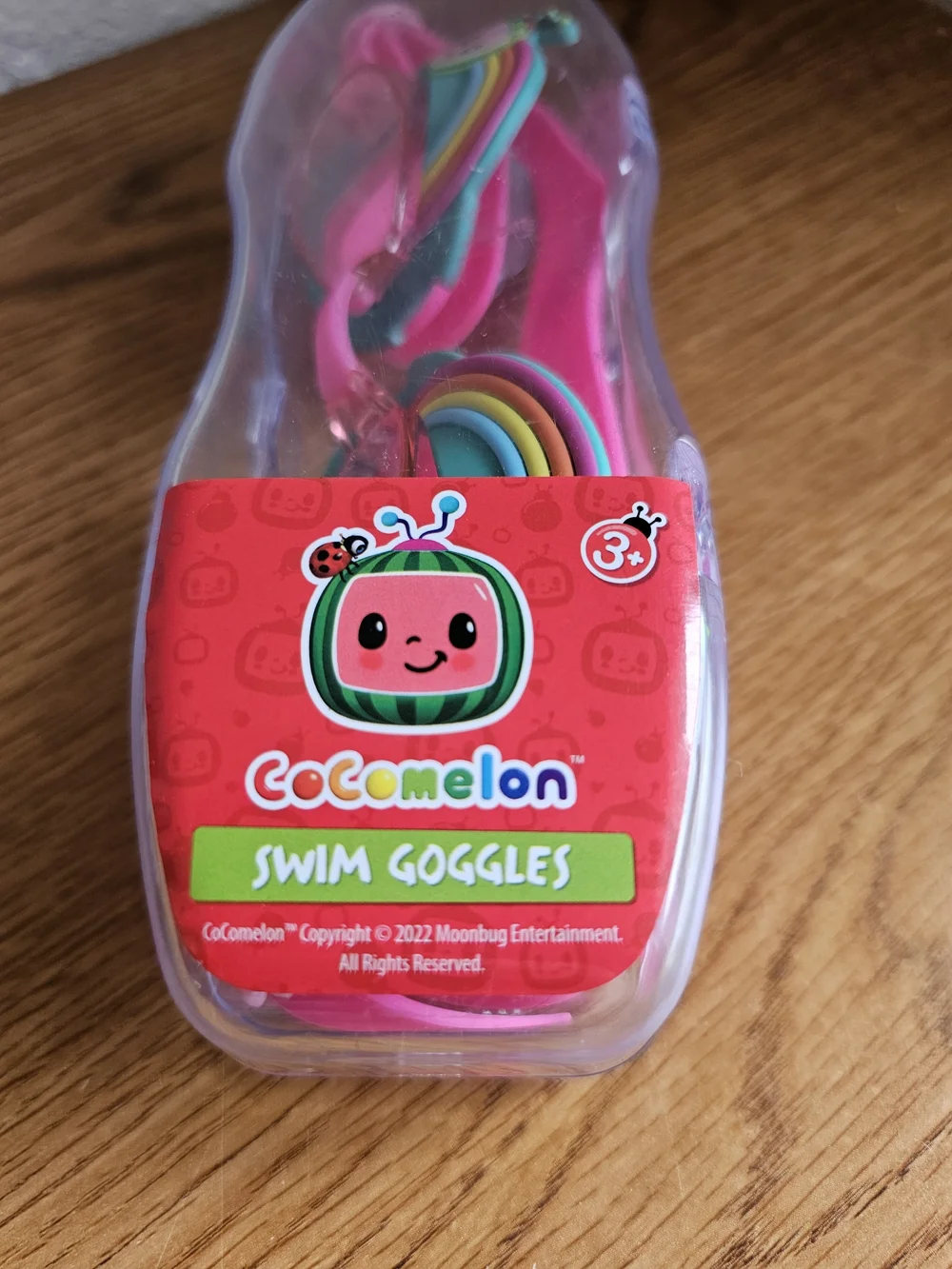 4/$10 Cocomelon Swim Goggles Kids Ages 3+ Pink Rainbow New